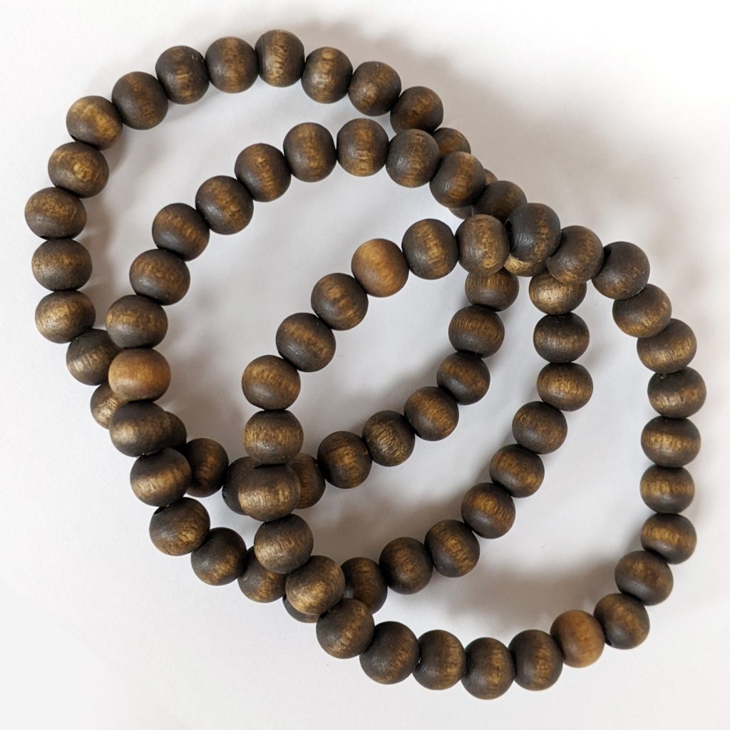 Set of 3 wooden bead bracelets