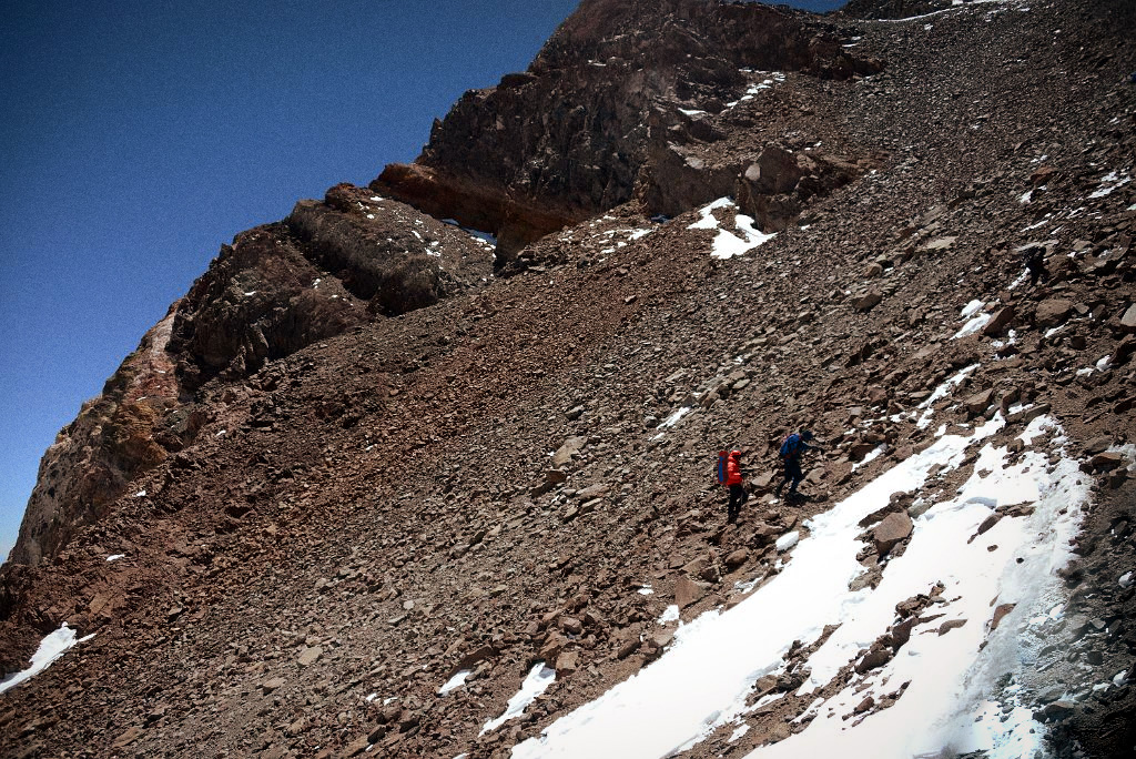 Final scree slope to the summit